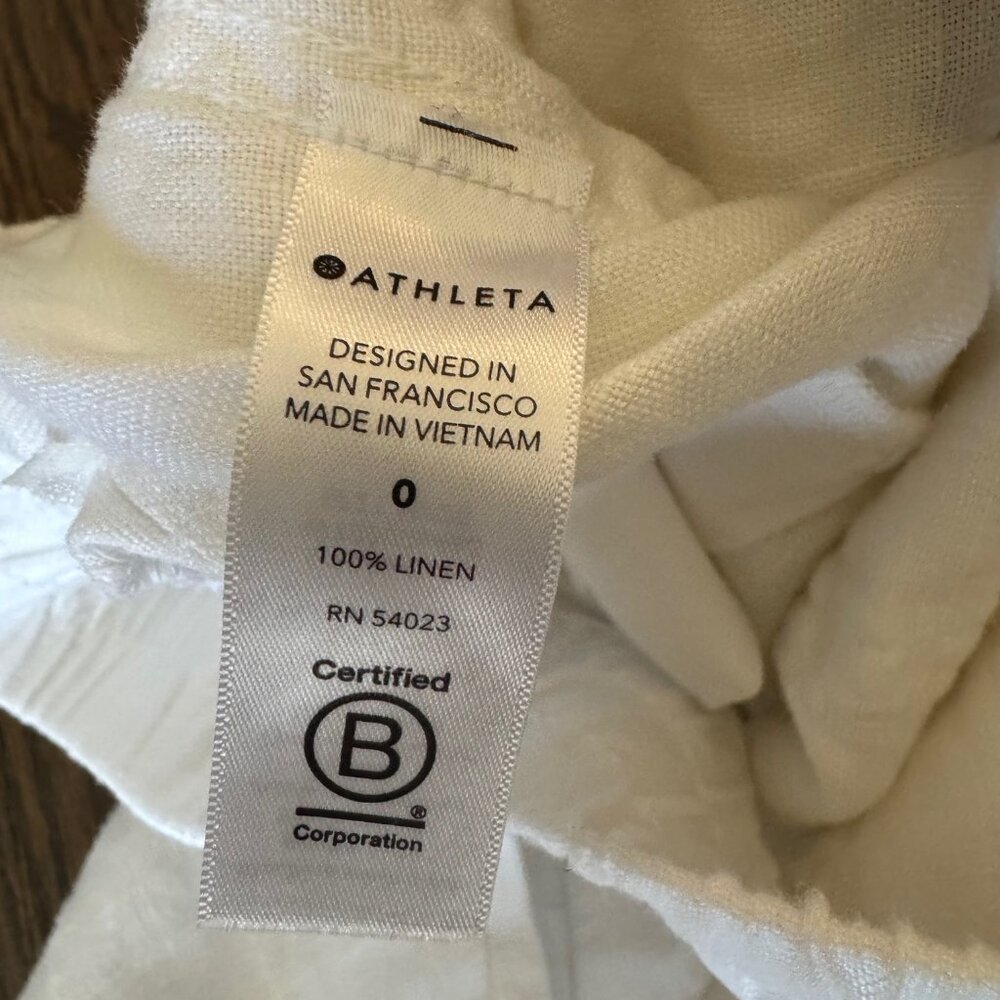ATHLETA - Cabo Linen Joggers (White, NWOT) - Picture 5 of 7